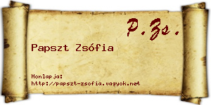 Papszt Zsófia névjegykártya